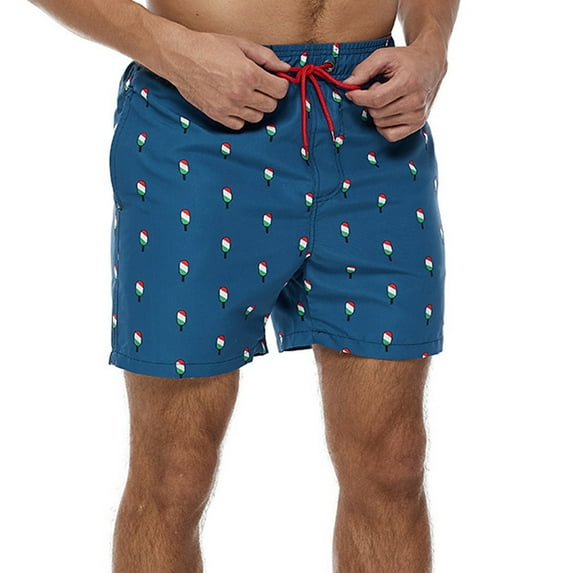 Lilgiuy Men's Quick-drying Breathable Beach Pants Large Size Casual Loose Five Points Shorts Printed Large Pants Winter Clothes for 2022