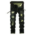 thumbnail image 1 of Lilgiuy Men's Ripped Jeans, Slim Straight Fit Destoryed Distressed Leg Denim Pants with Hole for Daily Wear, 1 of 5