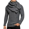 thumbnail image 1 of Lilgiuy Men's Shawl Collar Pullover Sweater Casual Slim Button Textured Knit Sweaters for Dating Wedding, 1 of 4