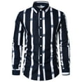 thumbnail image 1 of Lilgiuy Men's Slim Fit Dress Shirts Casual Buttons Beach Non-positioning Print Turn Down Short Sleeve Shirt Blouse for School College Library, 1 of 5