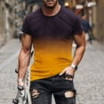 thumbnail image 1 of Lilgiuy Men's Slim Fit T-Shirt Casual Crewneck Ombre Color Tee Summer Short Sleeve Gradient Tops Muscle Workout Shirts Gifts for Your Relatives(Yellow,2XL), 1 of 5