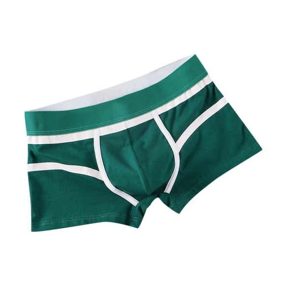 Lilgiuy Men's Solid Color Boxer Large Size Mid Waist Boxer Briefs(Army Green,L) Fall Fashion 2022 Spring Winter