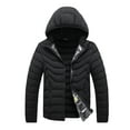thumbnail image 1 of Lilgiuy Men's Sports Thick Jacket Fashion Solid Full Zip Windproof and Cold Detachable Hood Warm Padded Jacket, 1 of 4