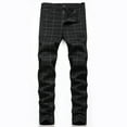 thumbnail image 1 of Lilgiuy Men's Striped Plaid Trousers Slim Stretch Suit Pants Casual Pants Pants for Athletic Workout, 1 of 5