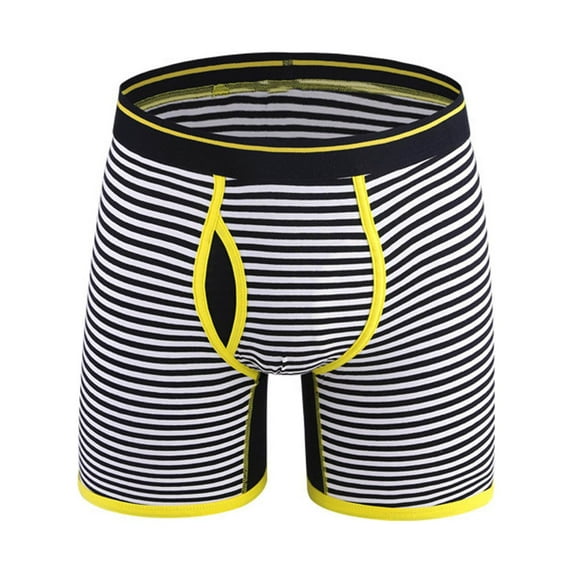 Lilgiuy Men's Striped Underwear Low Waisted Charming And Funny Mesh Boxer Underwear Briefs Pants Comfort Flex Fit Underpants