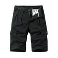 thumbnail image 1 of Lilgiuy Men's Summer Solid Outdoors Casual Have Pockets Button Zipper Drawstring Sport Shorts Pants Bodybuilding Weightlifting Pants Clearance, 1 of 2
