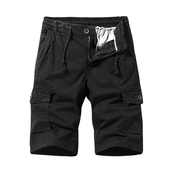 Lilgiuy Men's Summer Solid Outdoors Casual Have Pockets Button Zipper Drawstring Sport Shorts Pants Bodybuilding Weightlifting Pants Clearance