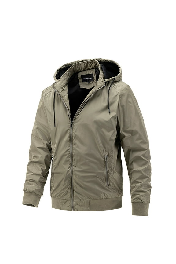 Men's Thin Jacket Casual Sports Windbreaker Hooded Jacket for School College Library