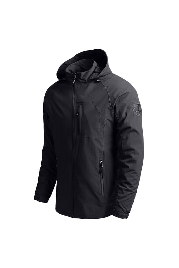 Men's Thin Jacket Casual Sports Windbreaker Hooded Jacket for Sports Gym Exersice