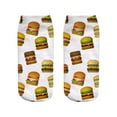 thumbnail image 1 of Lilgiuy Men's Woman's Socks Funny Hamburger Fries 3D Print Cotton Sweat-absorbent Short-section Socks 2022 Fall Winter, 1 of 2