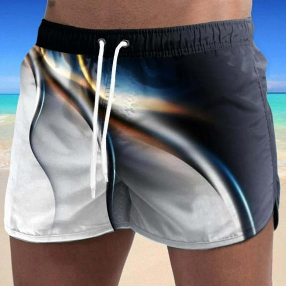 Lilgiuy Men's And Women's Five-point Quick-drying Drawstring Printing Breathable Sports Surfing Seaside Vacation Beach Trunks Swimming Trunks Winter Fashion 2022