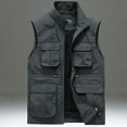 thumbnail image 1 of Lilgiuy Men's Work Fishing Vests Casual Solid Color Sleeveless Lightweight Outdoor Vest Jacket Coat with Multiple Pockets Gray, 1 of 5