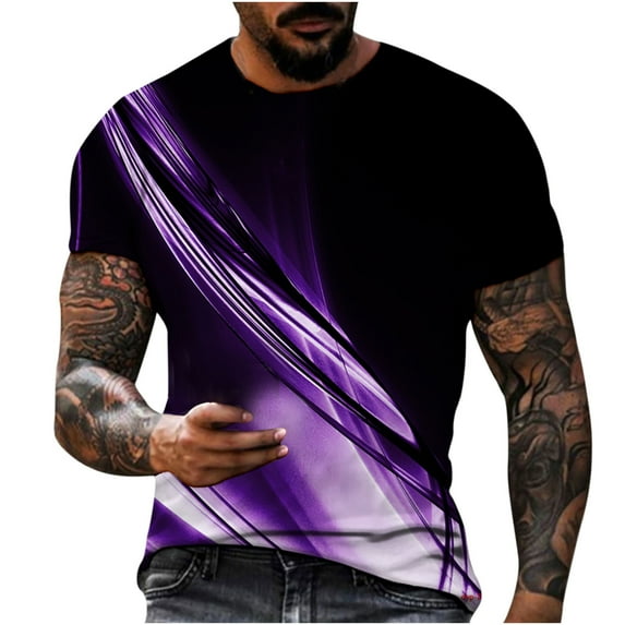 Lilgiuy Men's Workout Shirts Unisex 3D Graphic Print Fashion T-Shirts for Adults Teens Novelty Casual Tee Tops Size S-3XL