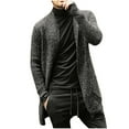 thumbnail image 1 of Lilgiuy Mens Long Cardigan Sweater Casual Solid Color Long Sleeve Knit Slim Fit Fashion Sweater Coat for Other Activities, 1 of 4