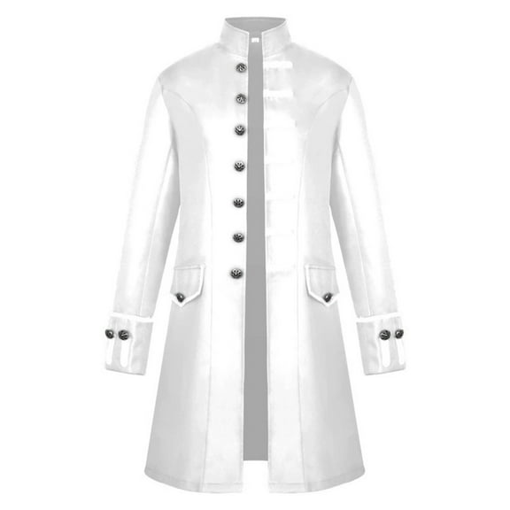 Lilgiuy Mens Steampunk Vintage Tailcoat Goth Jacket formal Retro Renaissance Frock Coat Uniform Medieval Halloween Costume for Sailing Fishing Camping