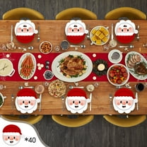 Lilgiuy Merry Christmas Paper Plates 40Pcs Santa Pattern Disposable Plate Irregular Tableware Dinner Plate for Xmas Winter Home Party Decor
