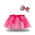 thumbnail image 1 of Lilgiuy Mesh Tutu Skirt for Girls Party Birthday Princess Skirt Colorful Elastic High Waist Running Skirt with Bow Hairpin Decoration for 5-8Y, 1 of 4