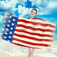 thumbnail image 1 of Lilgiuy Microfiber Baseball Beach Towel 4th of July Trendy American Flag Star 55.1" X 27.6" Large Beach Towel Blue White Red Cool Quick Dry Absorbent Lightweight Sand Free Bath Towels, 1 of 5