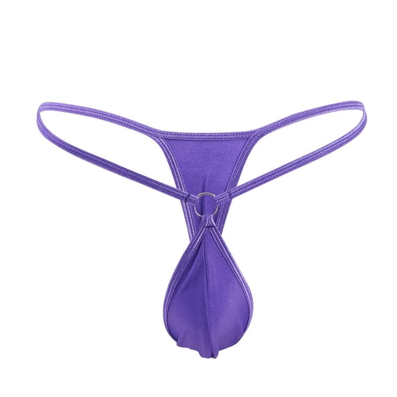 Lilgiuy Mini Men's Thong Personality Hoop Low Waist T Pants Swimsuit Underwear,Purple,One size 2022 Fall Winter