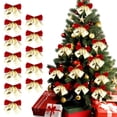 thumbnail image 1 of Lilgiuy Mini Ribbon Christmas Bow 2.2 Inch Red Bows for Christmas Tree Hanging Decorations Gift Wrapping Wreaths Crafts Outdoor Indoor Home Decor Wedding, Pack of 12, 1 of 8