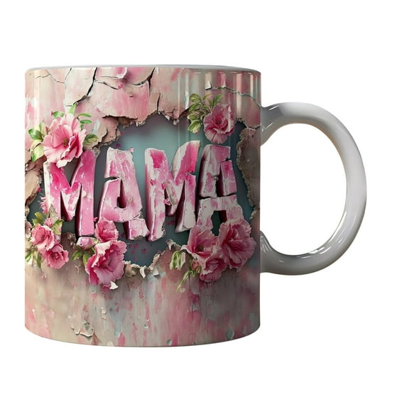 Lilgiuy Mother's Day Ceramic Coffee Mug, Birthday Gifts for Mom Grandma, Personalized Letter Graphic Tea Cup , Holiday Gifts for Your Family