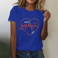 thumbnail image 1 of Lilgiuy Mother's Day Shirts for Women Mom Shirts Mama Shirts Gift Casual Short Sleeve Heart Graphic Tee Tops for Casual Wear(Blue,2XL), 1 of 4