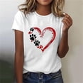 thumbnail image 1 of Lilgiuy National Pet Day Dog Paw Love Heart Print T-Shirt for Women 2024 New Solid Color Short Sleeve Dog Mom Graphic Tees Tops Oversized Crewneck Soft Shirts for Camp Travel(White,S), 1 of 4