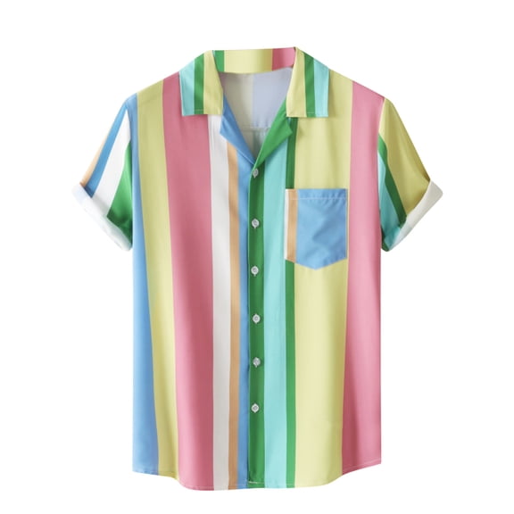 Lilgiuy New Casual Fashion Casuan Lapel Casual Plaid Shirt Jacket Long Sleeve Turn Down Collar Blouse & Shirt for School College Library