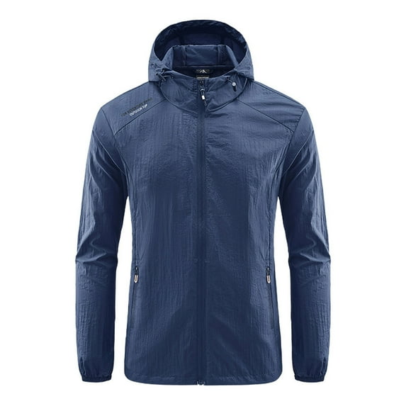 Lilgiuy New Casual Zipper Pocket Sun-protective Clothing Thin Men's Skin Trench Long Sleeve Hooded Casual Outwear & Jackets for Anniversary Graduation