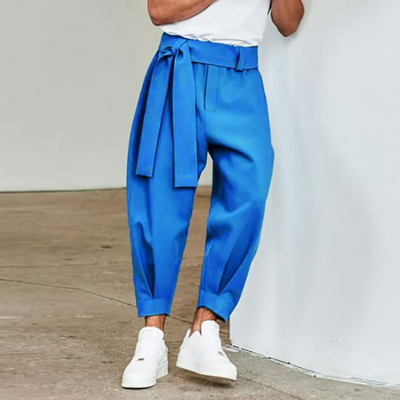 Lilgiuy New Fashion Casual Men's Zip Closure Panel Washed Stretch Casual Trousers Jeans Trousers Outdoor Straight Type Fitness Workout Cargo Pants
