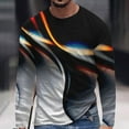 thumbnail image 1 of Lilgiuy New Fashion Men's Long Sleeve 3D Printing T-shirt Loose Round Neck Pullover Undercoat Top Blouses & Shirts Performance Workout Muscle Cut Tee, 1 of 5