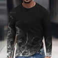 thumbnail image 1 of Lilgiuy New Fashion Men's Long Sleeve 3D Printing T-shirt Loose Round Neck Pullover Undercoat Top Blouses & Shirts for Party Birthday Club, 1 of 5