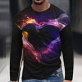 thumbnail image 1 of Lilgiuy New Valentine's Day Men's 3D Printing Long Sleeve T-shirt Fashion Casual Loose Round Neck Undercoat Top Blouses & Shirts for Golf Tennis Basketball, 1 of 5