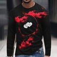 thumbnail image 1 of Lilgiuy New Valentine's Day Men's 3D Printing Long Sleeve T-shirt Fashion Casual Loose Round Neck Undercoat Top Blouses & Shirts Workwear, 1 of 5