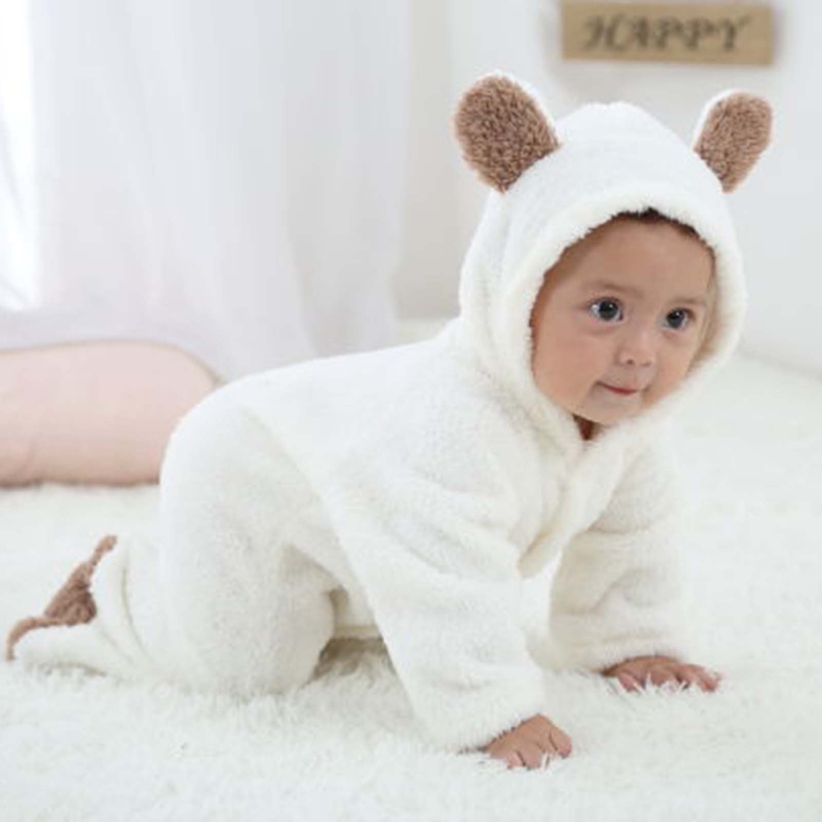 Lilgiuy Newborn Baby Fleece Footie Snowsuit Winter Bunting Onesie