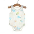 thumbnail image 1 of Lilgiuy Newborn Baby Girl Boy Summer Onesie Casual Solid Color Sleeveless Unisex Romper Toddler Infant Outfit Playwear(White,6-9 months）, 1 of 3