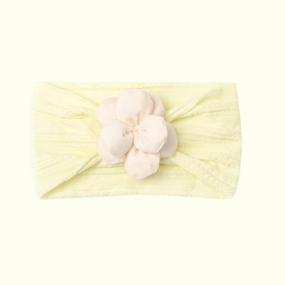 Lilgiuy Newborn Girls Cute Bandhand Soft Solid Flowers Bows Soft Stretchy Elastic Band Hair Accessories for Baby Shower