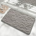 thumbnail image 1 of Lilgiuy Non Slip Bath Mat Bathroom Rugs, Soft Floral Lightweight Bath Mats, Super Absorbent Quick Dry Bath Rug Shower Mat, Fit Under Door Bathroom Floor, Machine Washable, Gray 16"x24", 1 of 7