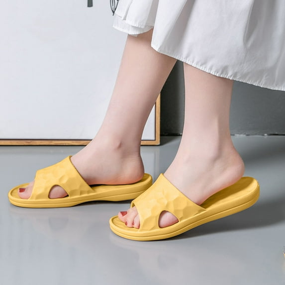 Lilgiuy Non-slip Soft Bottom Bathroom Household Non-slip Lightweight Slippers Non-slip Soft Bottom Bathroom Household Lightweight Slippers,Yellow,39-40 Clothes for 2022