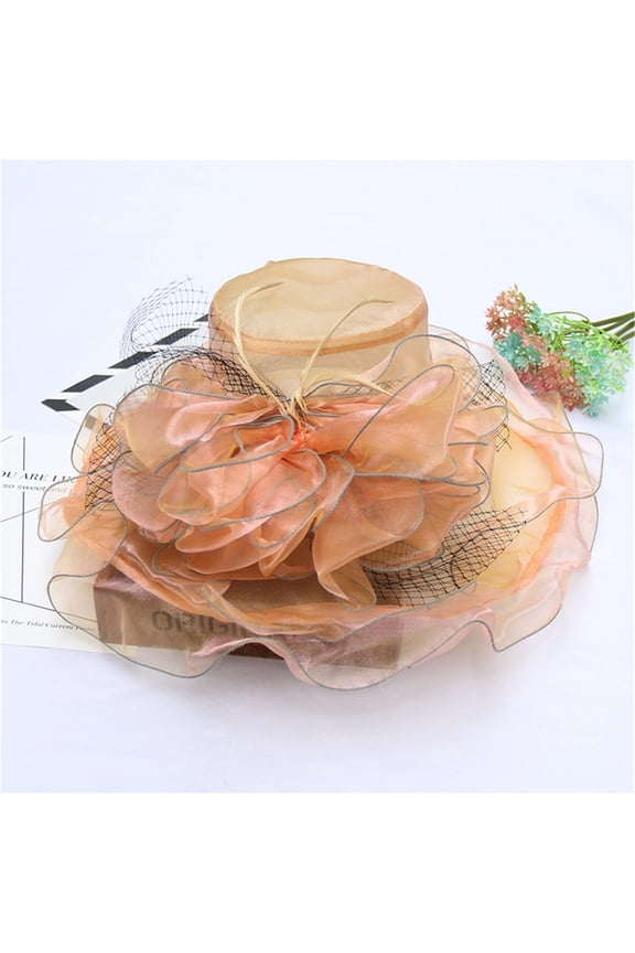 Organza Kentucky Fascinator Hat - Women’s Wide Brim Derby Church Bridal Tea Party Wedding Hat