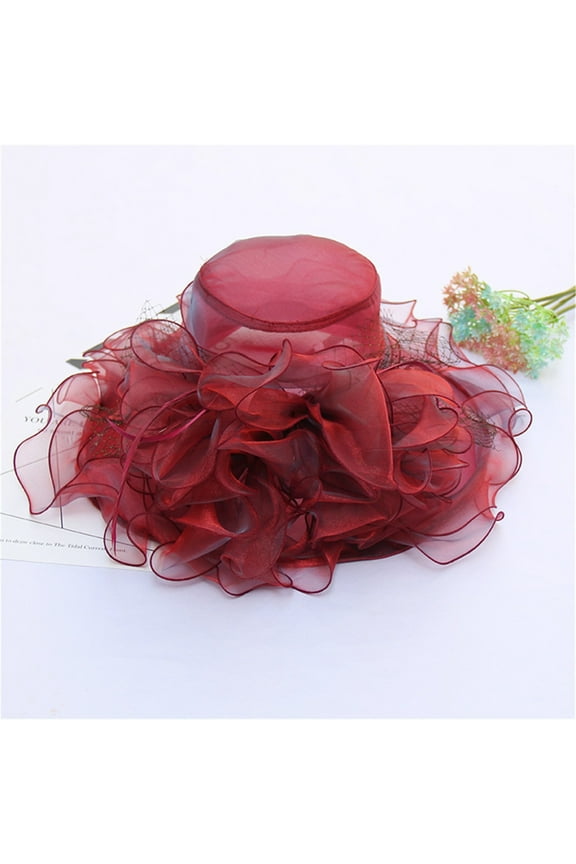 Organza Kentucky Fascinator Hat - Women’s Wide Brim Derby Church Bridal Tea Party Wedding Hat