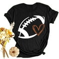 thumbnail image 1 of Lilgiuy Oversized Game Day Sweatshirt for Women Casual Letter Print Pullover Short Sleeve T-Shirt Tops Shirt for Matching Leggings Pants or Coat, 1 of 5