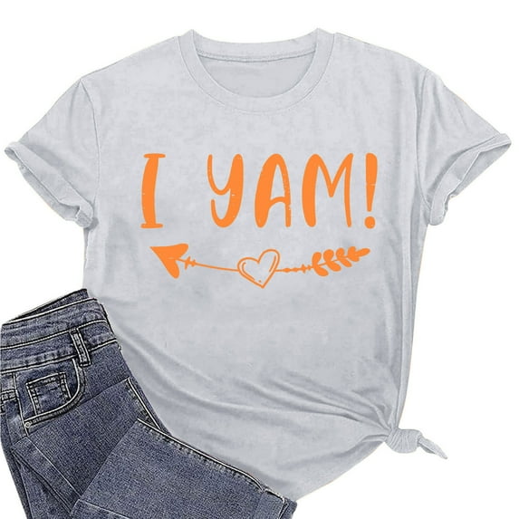 Lilgiuy Oversized T Shirts for Women Cute Letter Print Tees Shirts Crewneck Summer Short Sleeve Tops Casual Loose Fit Blouses for Sport Exercise