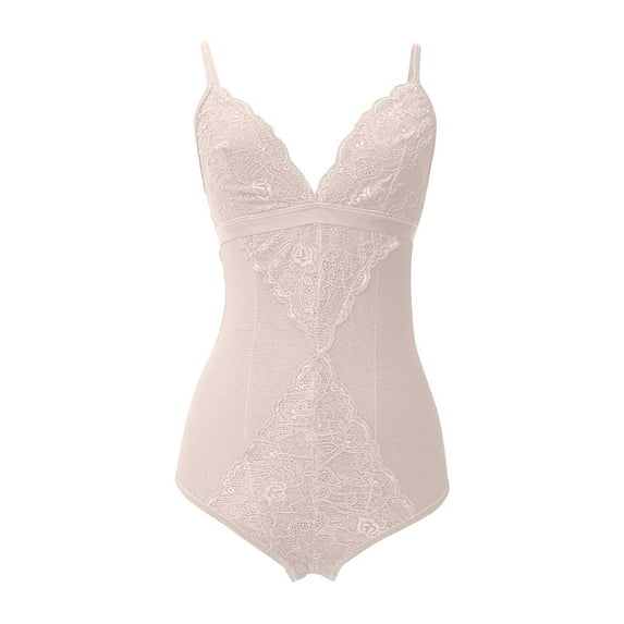 Lilgiuy Pajamas for Big Breast Women Strap Solid Lace Stitching Deep V-shaped Low Chest Charming Underwear for Photoshoot