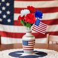 thumbnail image 1 of Lilgiuy Patriotic Artificial Tulip Flowers Red White and Blue Flowers 4th of July Flowers Silk Flowers Arrangement for Memorial Day Independence Day Home Party Centerpiece Vase Decor (13in), 1 of 6