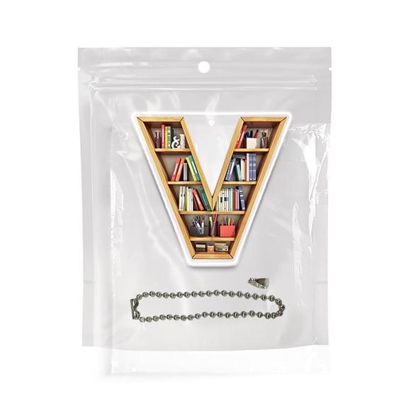 Lilgiuy Personalized Book Christmas Ornament 26 Letters Hanging Pendant Ornaments 2024 Acrylic Initial Monogram Xmas Tree Decorations with Hanging Rope Unique Customized Fun Gift for Kids(V)