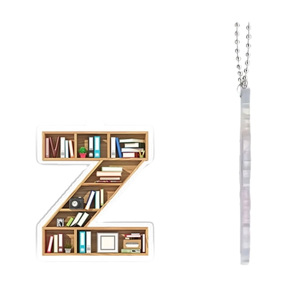 Lilgiuy Personalized Book Christmas Ornament 26 Letters Hanging Pendant Ornaments 2024 Acrylic Initial Monogram Xmas Tree Decorations with Hanging Rope Unique Customized Fun Gift for Kids(Z)