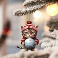 thumbnail image 1 of Lilgiuy Personalized Cat Christmas Ornament Hanging Pendant Ornaments 2024 2D Acrylic Xmas Tree Decorations with Hanging Rope Unique Customized Fun Gift for Kids, 3.1 Inch, 1 of 5