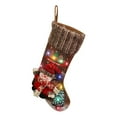 thumbnail image 1 of Lilgiuy Personalized Christmas Stocking (18.11inch) with Light Sparkly Cute Santa Snowman Bear Print Large Family Stockings for Fireplace Wall Hanging Xmas Decorations, 1 of 2