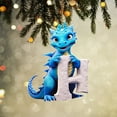 thumbnail image 1 of Lilgiuy Personalized Dinosaur Christmas Ornament 26 Letters Hanging Pendant Ornaments 2024 Plastic Initial Monogram Xmas Tree Decorations with Hanging Rope Unique Customized Fun Gift for Kids, 1 of 3